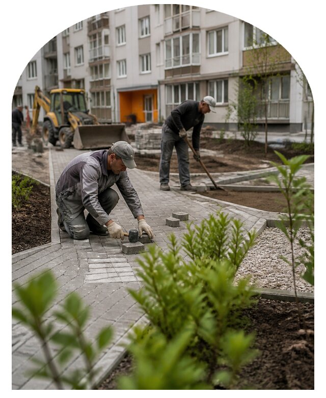Благоустройство двора многоквартирного дома в Серове